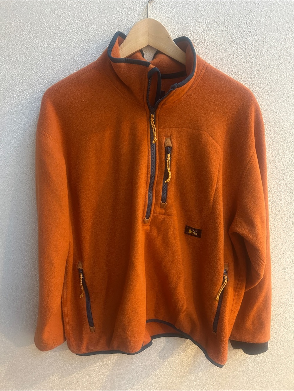 Burnt Orange REI Fleece Pullover size L excellent used condition